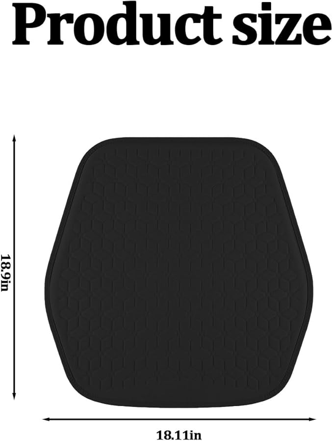 Gel Car Seat Cushion, Soft Cooling Honeycomb Non-Slip Vehicle Seat Bottom Mat for Long Sitting, Breathable Automotive Interior Chair Pad to Reduce Sweat, Universal for Truck SUV RV (Black)