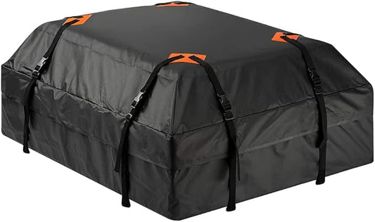 Blueshyhall Car Rooftop Cargo Carrier Bag, 15 Cubic Feet Waterproof Traveling Luggage Bag Black, Compatible with Cars with or Without Rack