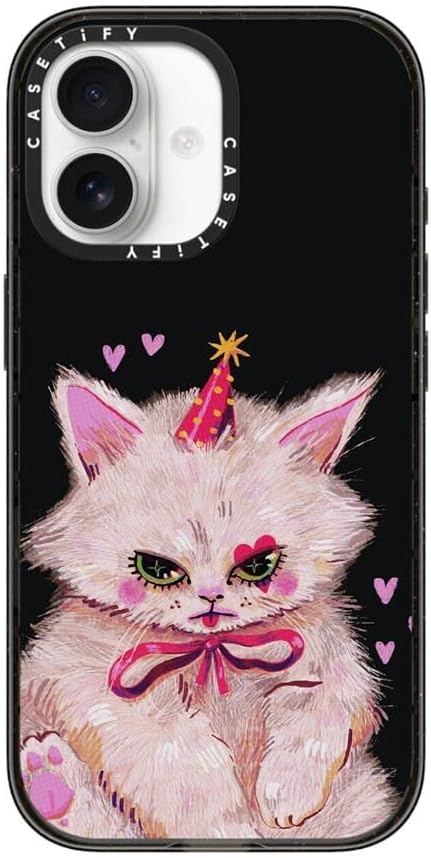 CASETiFY Impact iPhone 17 Case [Slim/Compatible with Magsafe / 8.2 ft. 4X Military Grade Drop Protection] - Clown Kitty - Clear Black