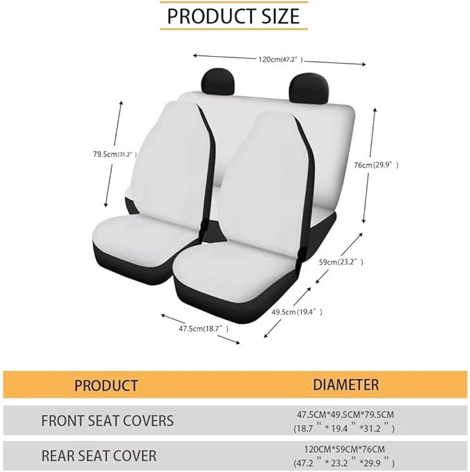 KEIAHUAN 4th of July Car Seat Cover Full Set American Flag Patriotic Breathable Car Front Seat Cover and Rear Bench Cover Set of 4