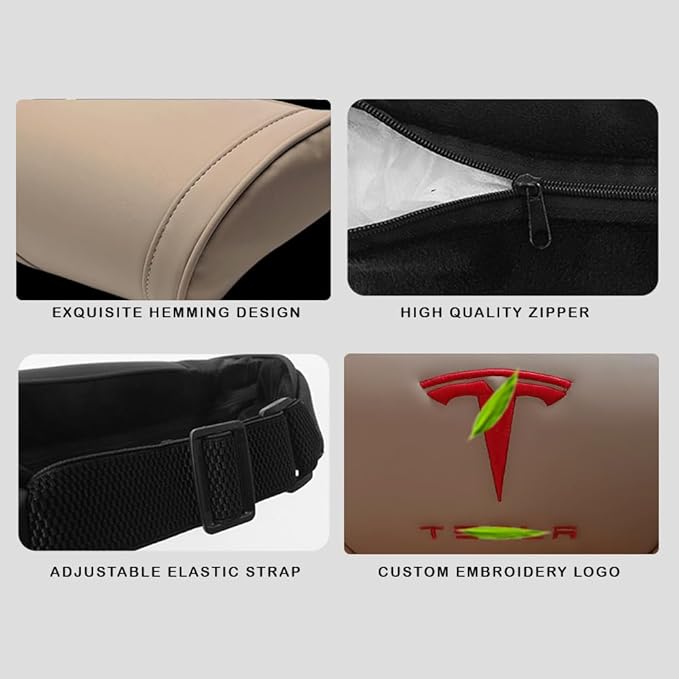 Car Headrest Neck Pillow Support Memory Foam Ergonomic Design Accessory for Driving Seat Fatigue Relief Compatible with Model S X 3 Y & Cybertruck - 1 Piece