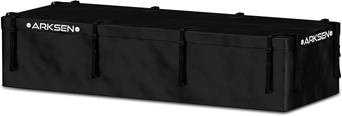 ARKSEN Roof Top Luggage Storage Bag for 84" x 39" Roof Baskets Waterproof 29 Cubic Feet (83.07"L x 33.07"W x 18.11"H) with 12 Straps Anti-Slip Mat 8 Door Hooks for All Vehicles with or without Rack