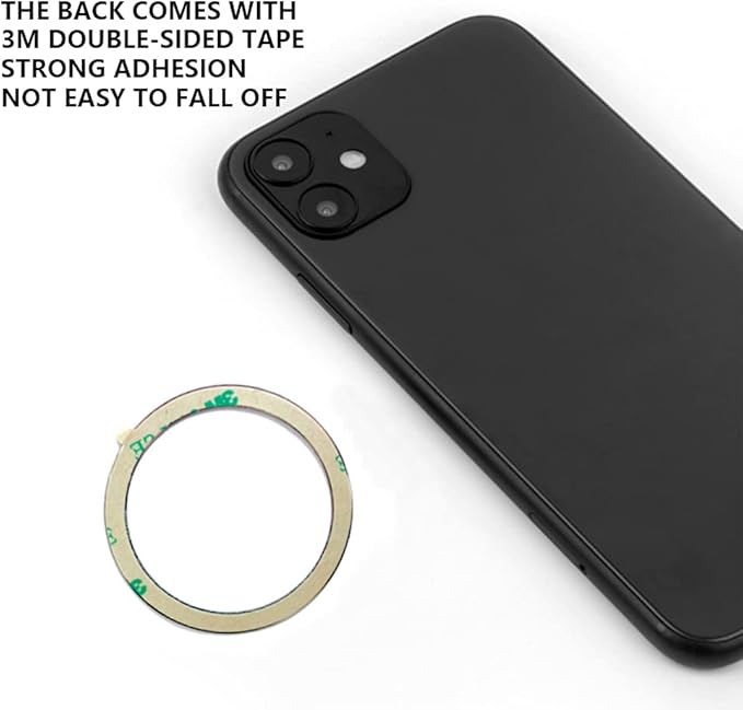 Magnetic Wireless Charger Universal Metal Rings - 5pcs,for MagSafe-Compatible Charger on iPhone 14/13/12 Pro/Max/Mini Case and Samsung Galaxy (Black - 5pcs)