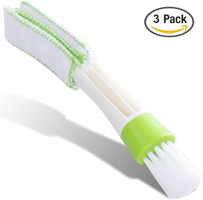 SENHAI Mini Duster for Car Air Vent, Set of 3 Automotive Air Conditioner Cleaner and Brush, Dust Collector Cleaning Cloth Tool for Keyboard Window Leaves Blinds Shutter