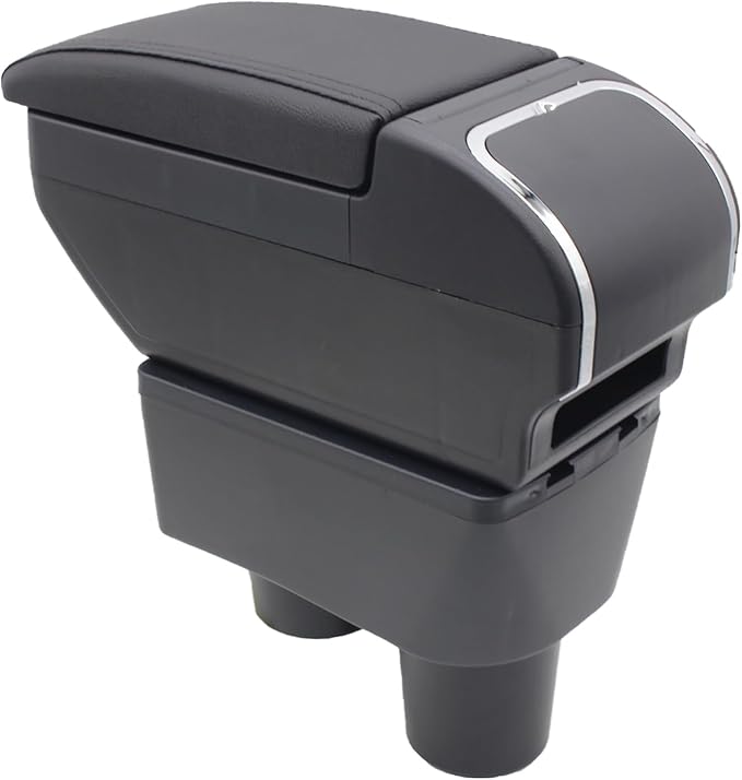 YJYWZH Armrest Box for Nissan Almera Versa 2012-2019 Car Center Storage Box Organizer Interior Hand Centre Consoles with Cup Holder Arm Rest Double-Layer Accessories Black