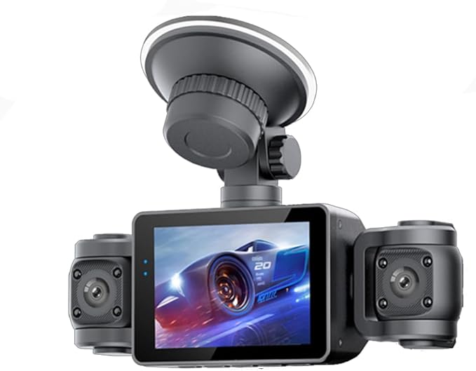 Dash Cam 4 Channel HD Front and Rear Inside Left Right Car Camera Dashcam Voice Control Wide Angle Night Vision, 24H Parking Mode (Only)