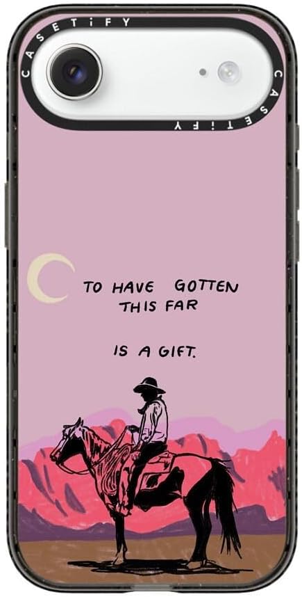CASETiFY Impact iPhone Air Case [Slim/Compatible with Magsafe / 8.2 ft. 4X Military Grade Drop Protection] - Cowboy Quest - Clear Black