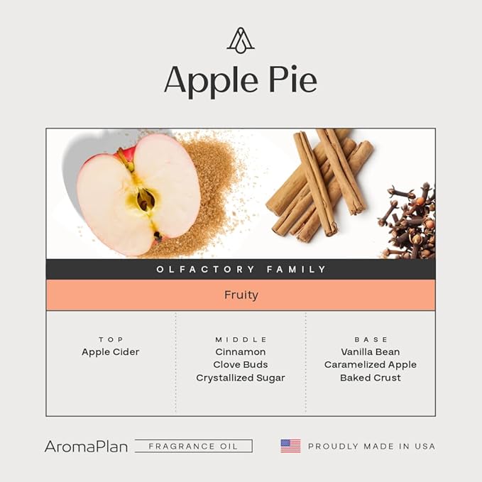 AromaPlan Hotel Scent Diffuser Oil Apple Pie 5 Fl Oz (148ml) Fall Collection– Luxury Hotel & Home Fragrance Oil - Non Toxic - Made in USA - Bigger Bottle, Bolder Aroma & Longer Lasting