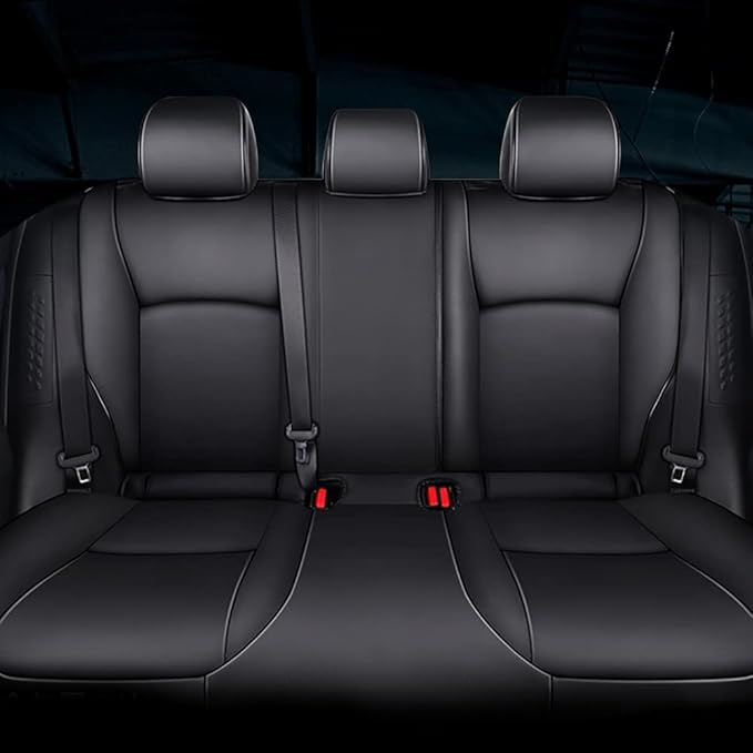 AOMSAZTO Car Seat Cover for Mazda 3 2019 2020 2021 2022 2023 2024 2025 2026 - Full Set Customized Black Faux Leather Seat Covers