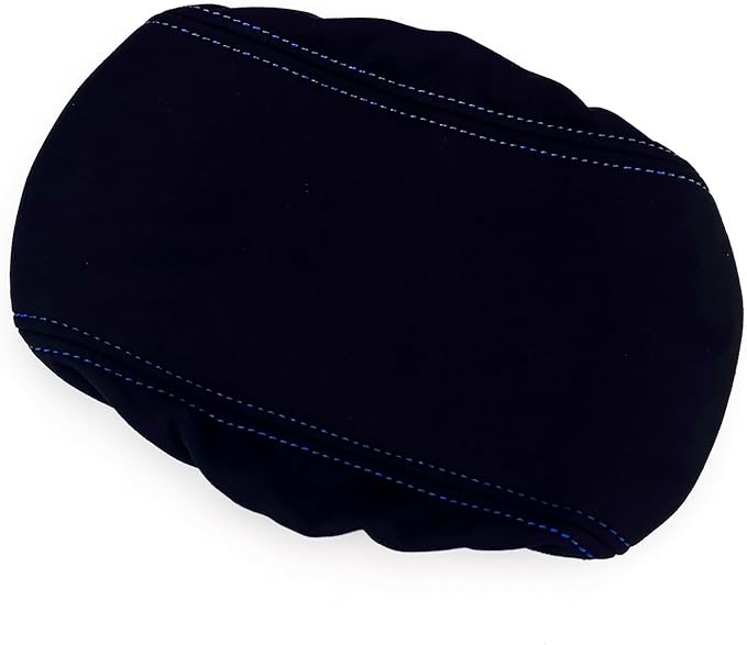 1 Piece Memory Foam Car Armrest Cushion Pad Center Console Armrest Cover Cushion Compatible with Hyundai Veloster JS N line 2019-2022 Accessories(Black Covering with Blue Line Stitches)