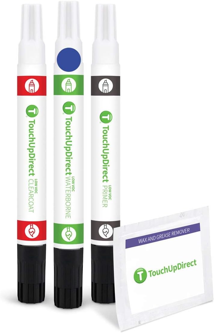 TouchUpDirect 8X2 Blue Eclipse Metallic Compatible with Toyota Exact Match Touch Up Paint Combo - Preferred Kit