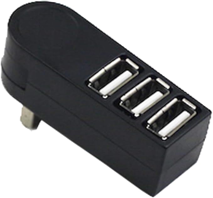Mini 3 USB Splitter Hub for Car USB Hub 2.0 Rotating Port for Multiple Devices