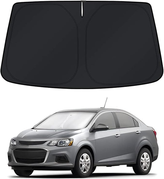 KUST Windshield Sun Shade for 2012–2018 2019 2020 Chevrolet/Chevy Sonic Window Accessories Shade Sun Visor Cover Foldable Block UV Rays