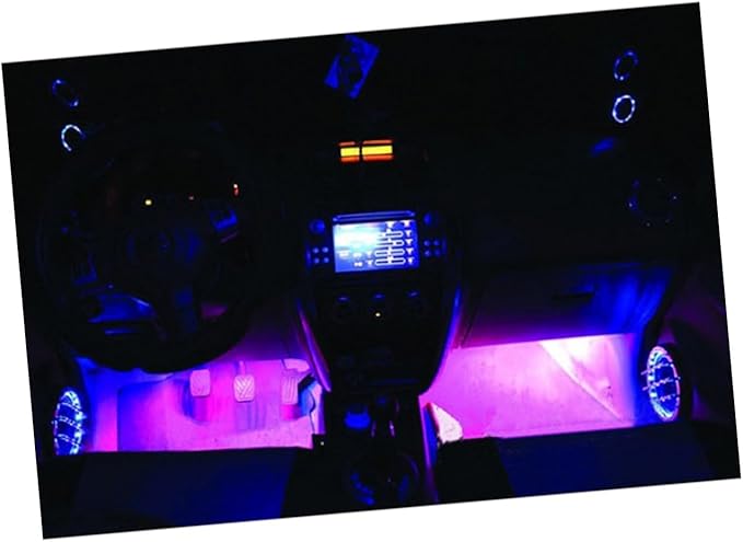 Colorful LED Interior Floor Lights for Cars Atmosphere Lamp with Off Switch Easy Installation with Double Sided Adhesive for Car Mood Lighting