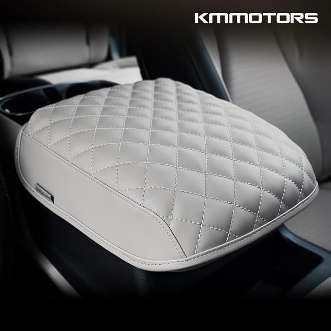 KMMOTORS Carnival KA4 2020-2025 Center Console Cover, Armrest Cushion, Console Protector, Carnival Accessories (Carnival KA4, Light Gray)