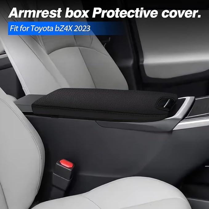 Autorder Center Console Cover for 2023 2024 2025 Toyota bZ4X /Subaru Solterra Accessories Armrest Cover Anti-Scratch Middle Console Pad Leather Armrest Protector