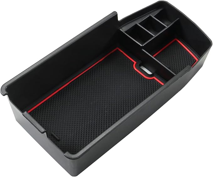 SKTU 2022 2023 Chevy Bolt EUV Center Console Organizer 2023 Chevy Bolt EUV LT/Premier Insert ABS Black Materials Tray 2023 Chevy Bolt EUV Accessories with Coin Holder (Red)