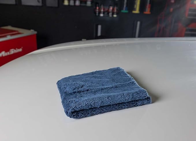Maxshine 500GSM Edgeless Microfiber Towel for Car Detailing - Blue, 16”x24” (40x60cm), High-Absorbency & Ultra-Soft for Car Detailing & Polishing