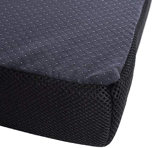 Portable Seat Cushion for Office Soft Memory Foam Seat Cushion Non Slip Bottom with Carry Handle,Washable Cover，Comfortable Coccyx Cushion for Home Office Chair Pad，Car Seat, Wheelchair (Black)
