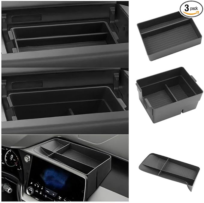 Ruiya For Lexus TX Center Console Organizer for Lexus TX 350 Accessories Double Layer Armrest & Dash Storage Tray Compatible with 2024 2025 2026 Lexus TX (TX350/TX500h+/TX550h)(3Packs)