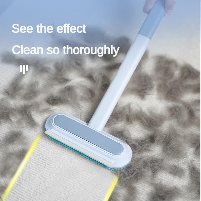 3-in-1 Pet Hair Remover Brush - Long Handle, Multifuctional Tool for Pet Hair Removal on Furniture, Carpets, and Clothing