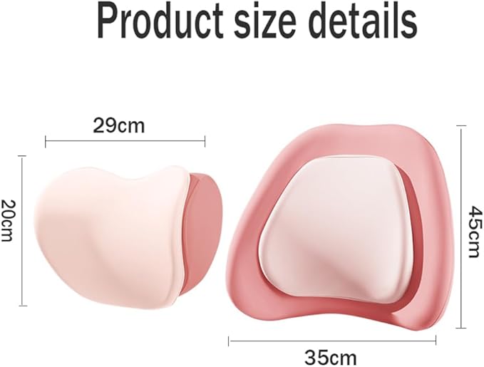 Car Headrest Lumbar Support Cushion for VW Golf VIII VI V IV III II I Mk 8 7 6 5 4 3 R GTE/GTI/GTD/Clubsport 45, Memory Foam Relieve Fatigue Breathable Car Seat Neck Pillow,Pink-Set