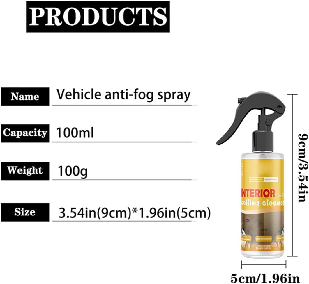 Multi-Purpose Car Interior Fabric Clean Polish Spray,Applies To Vehicle Seat、Upholstery、Headliner Cleaner,Vehicle Interior Polish Spray (2PCS)