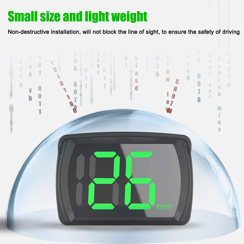 Shkalacar Car HUD Headup Display KM/H MPH GPS Digital Speedometer with LED Large Font Display for Car Truck SUV Motorcycle
