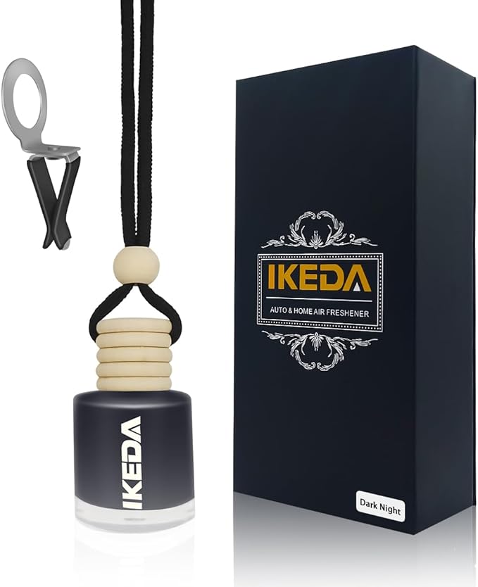 Ikeda Car Air Freshener: Hanging Car Smell Air Freshener | 10ml Round Hanging Car Decoration | Long Lasting Fragrance | For Auto Home | 1pcs (Dark Night(Circular))