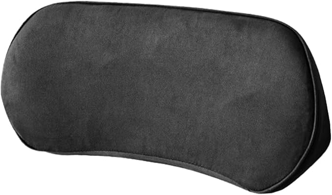 Car Lumbar Support Pillow, Memory Foam Suede Vehicle Back Support Cushion for Pain Relief, Breathable Automotive Interior Seat Lower Back Pillow, Universal for SUV Van Truck (Black)