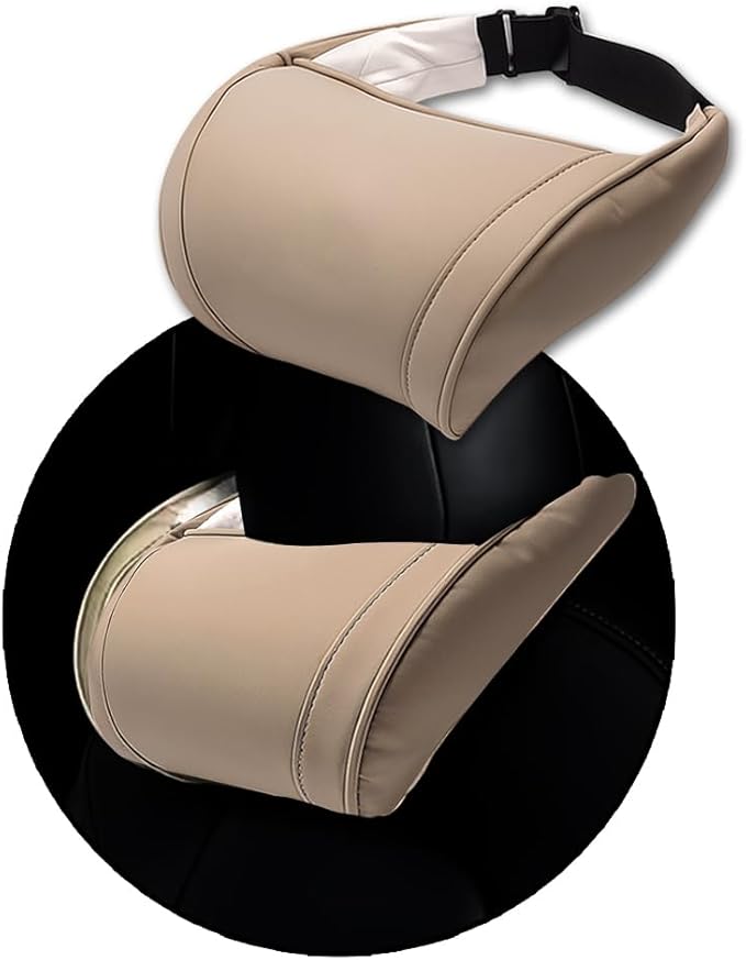 Car Headrest Neck Pillow Support Memory Foam Ergonomic Design Accessory for Driving Seat Fatigue Relief Compatible with Model S X 3 Y & Cybertruck - 1 Piece