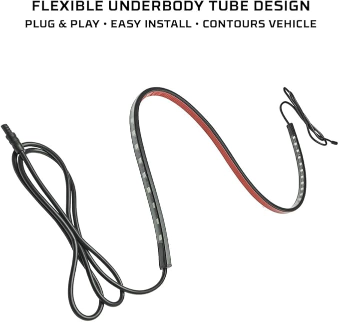 LEDGlow 4pc Green Flexible Car Slimline LED Underbody Underglow Accent Neon Lighting Kit - 4 Unique Patterns - Water Resistant, Low Profile Tubes - Includes Control Box & Remote