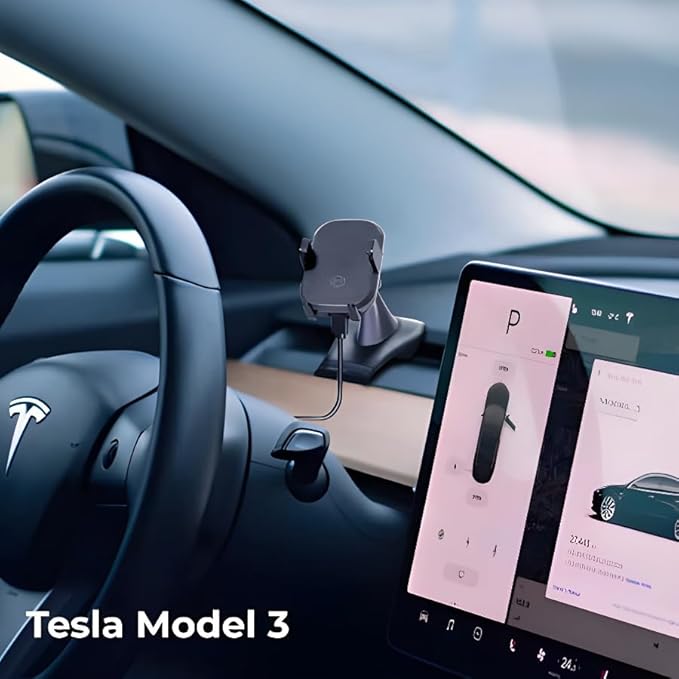 Wireless Car Charger Mount - Auto Scan & Auto Grip Car Phone Mount - Compatible with iPhone 14/15/16/17/Galaxy, Smartphones - Fast Charger Car Mount Accessories for Tesla’s Dash/Center