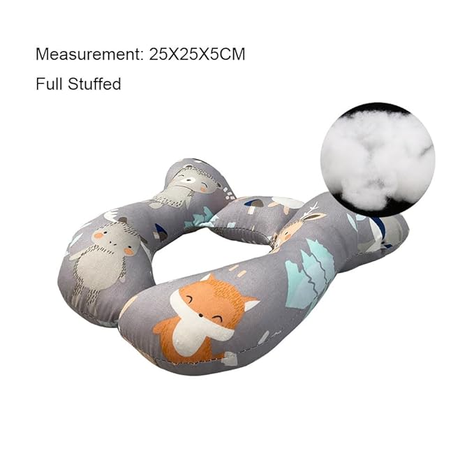 Baby Neck Pillows, Comfortable Baby Travel Head Neck Support Pillow for Car Seat Stroller Pushchair, Soft PP Cotton Travel Pillow for 0-2 Years Old Toddler Infant Newborn, Fox