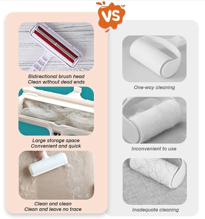 Pet Hair Removal Tool for Furniture, Couch, Bedding, Clothing and Carpets Dog and Cat Hair Removal Roller, Reusable Roller, Fur Removal Tool for Pets, Cleaning Scraper Hair Removal Tool