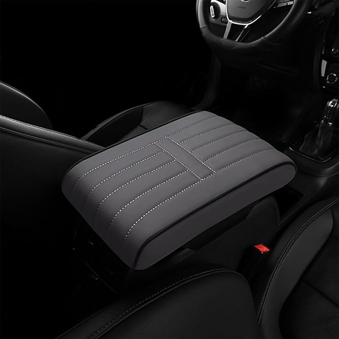 Car Armrest Pad for Volkswagen VW Atlas (7-Seater) 2018 2019 2020 2021 2022 2023 2024 2025 Memory Cotton Armrest Box Pad Center Console Scratch Pad Cushion Protector,Grey