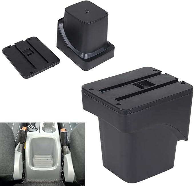 AULPHIKE Compatible with Ford Focus Armrest 2 Mk2 2005-2011 Car Center Console Organizer Armrests Double Door Storage with USB Ports（Carbon Fiber Style）
