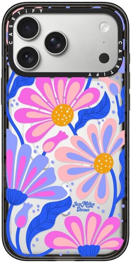 CASETiFY Impact iPhone 17 Pro Max Case [Slim/Compatible with Magsafe / 8.2 ft. 4X Military Grade Drop Protection] - Mystic Daisy - Clear Black