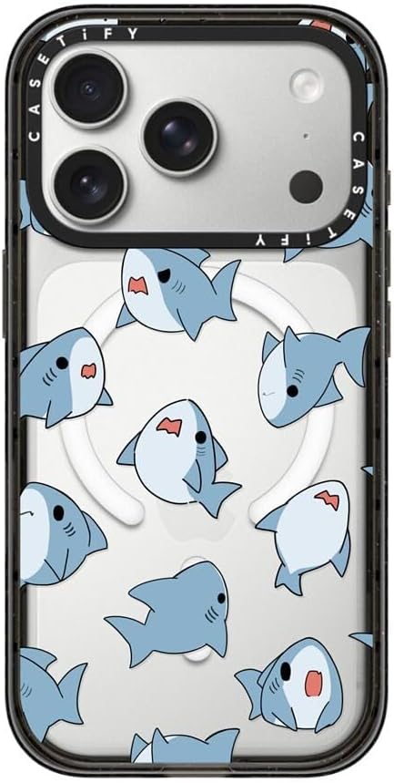 CASETiFY Impact iPhone 17 Pro Case [Slim/Compatible with Magsafe / 8.2 ft. 4X Military Grade Drop Protection] - Normal Leonarudo Pattern - Clear Black