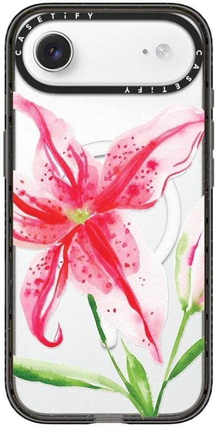 CASETiFY Impact iPhone Air Case [Slim/Compatible with Magsafe / 8.2 ft. 4X Military Grade Drop Protection] - Stargazer Lily - Clear Black