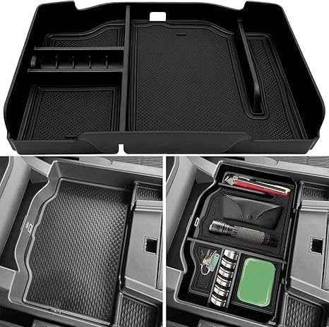 JOJOMARK Center Console Organizer fits for Dodge RAM 2025 2024 2023 2022 2021 2020 2019 1500 2500 3500 Accessories Interior Storage Box Armrest Storage Tray (Black)