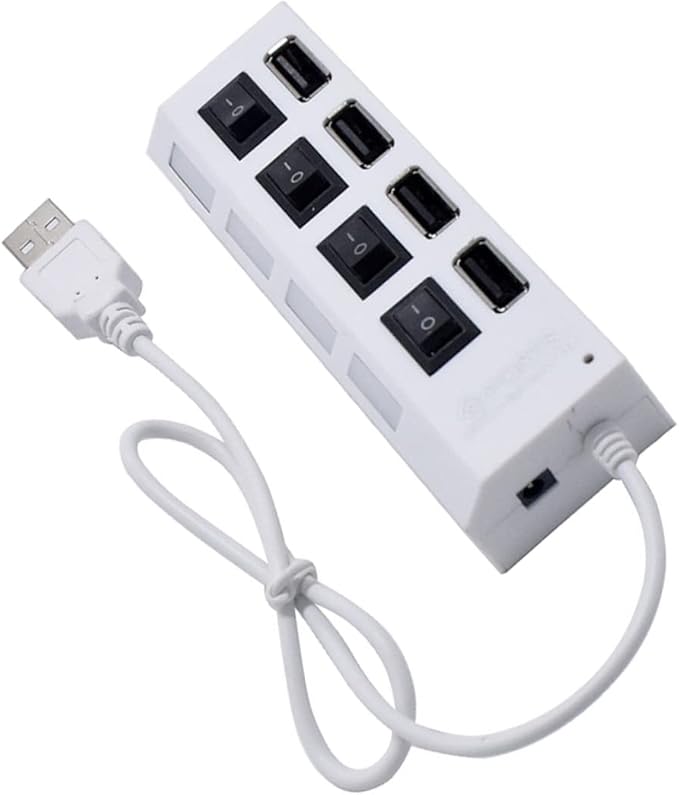 HOMSFOU 2pcs USB Hub Port Independent USB Divider for Easy Device Connectivity Office School Compact Design Built Cable