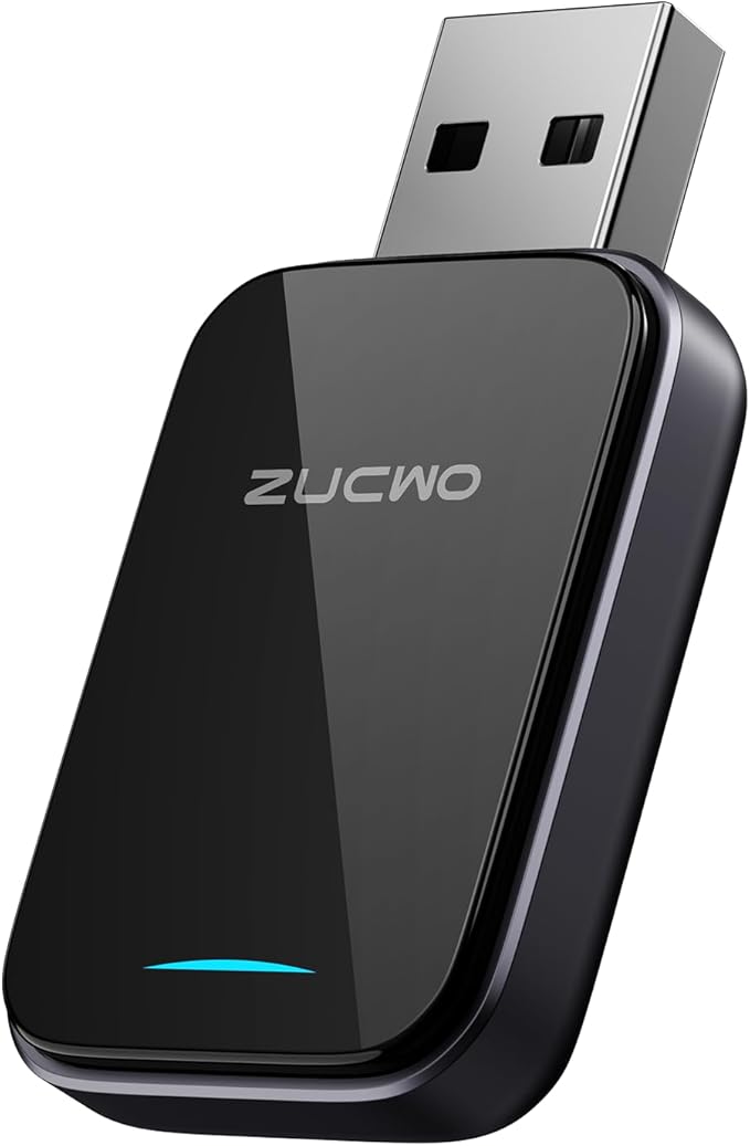 ZUCWO 2-in-1 Mini Wireless CarPlay Adapter for iOS Android Auto Plug and Play Low Latency Portable Carplay Adapter Converts Wired to Wireless CarPlay for iOS10+/Android 11+, Gray
