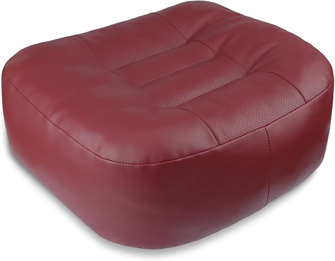 YOUFI Super Thicken Leather Car Seat Cushion for Adults - Portable Angle Lift Seat Pad with Breathable Cover, Handle, and Buckle - Ideal for Trucks, SUVs, and Office Chairs (Red)
