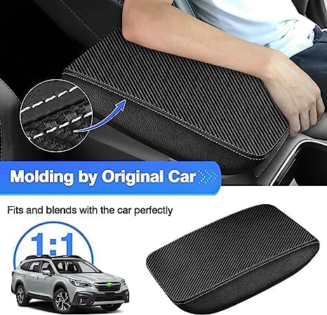 Autorder Center Console Cover for Subaru Outback 2020-2025 Accessories Armrest Cover Carbon Fiber Anti-Scratch Middle Console Pad Leather Armrest Protector
