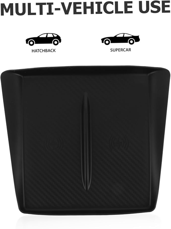 Wireless Charging Silicone Mat for Y Center Console Non-Slip Phone Holder Pad Silicone Material Easy Installation Black Car Interior Accessory