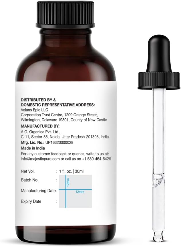 Majestic Pure Essential Oil with Glass Dropper - 100% Pure and Natural - Essential Oils for Diffuser, Aromatherapy, Soap and Candle Making, Ylang Ylang Essential Oil, Ylang Ylang Oil, 4 Fl Oz