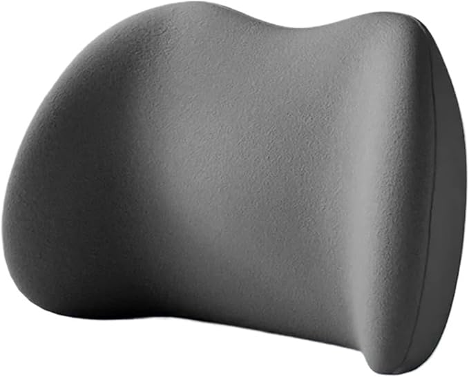 Memory Foam Car Neck Pillow & Waist Cushion - Soft fit for Seat Headrest & Lumbar Support for Comfort(Hb-Black 1set)