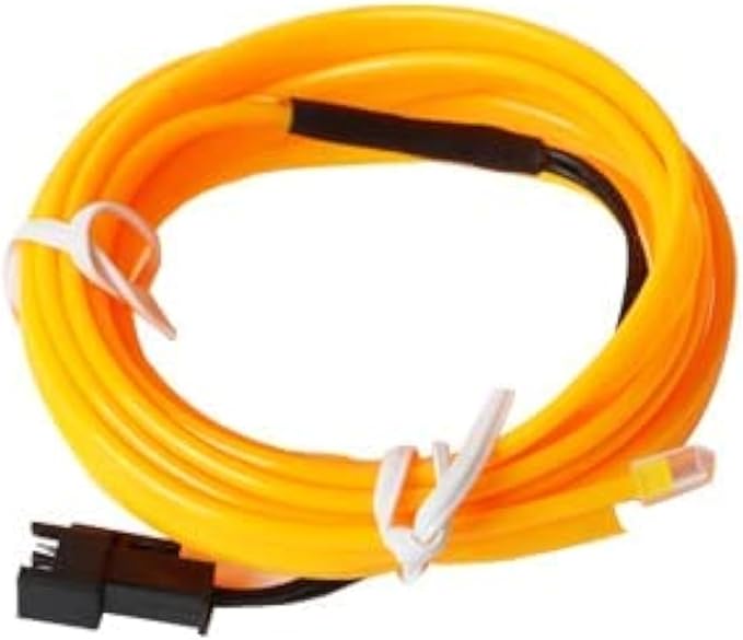 EL Wire Interior LED Strip Lights, USB Auto Neon Light With Sewing Edge, 16FT Electroluminescent Ambient Lighting Kit, Fuse Protection, Car Decoration Accessories (Yellow/16FT)