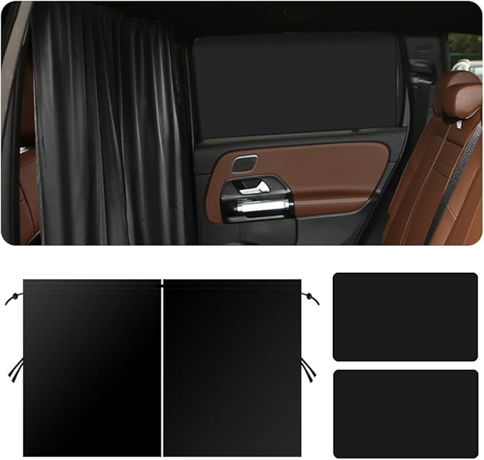 Car Sun Shade Kit,Large Car Curtains Include 1PCS Divider Curtain and 2PCS Magnetic Curtain,Universal Truck Window Shades Accessories for Privacy,Sleeping,Blackout (Large for SUV&Truck)